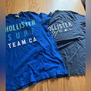2 Vintage Men's Hollister T Shirts Short Sleeve Surf Shirt. Y2K- Blue Medium
